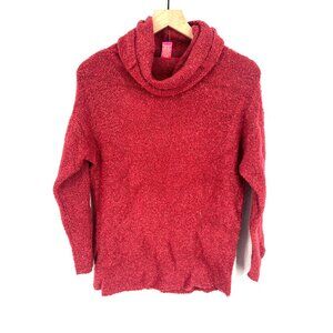 NEW Catherine Malandrino knit maroon red cowl neck alpaca blend sweater XS